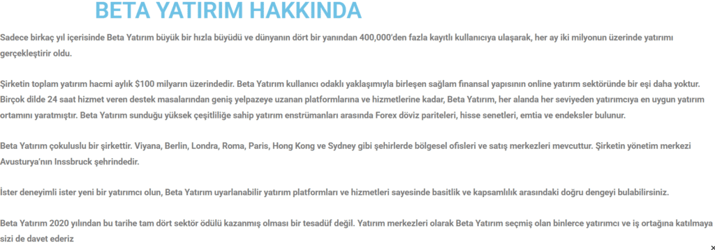 beta yatırım