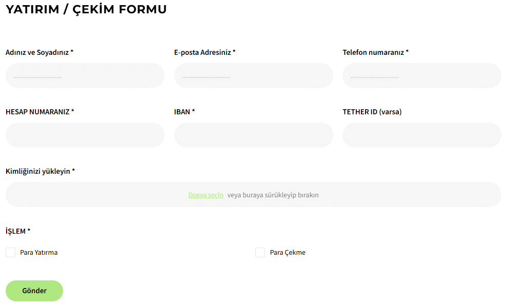 blp yatırım ödeme yöntemleri
