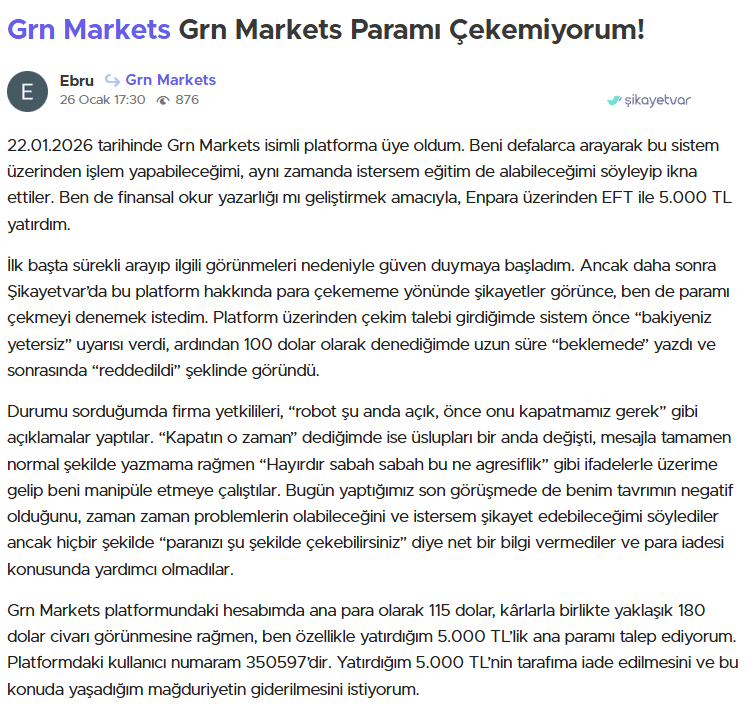 grn markets şikayet