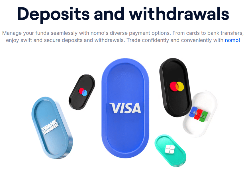 nomo trade ödeme yöntemleri