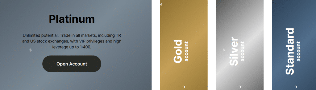 exfast markets hesap türleri