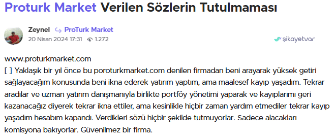 proturk market şikayet